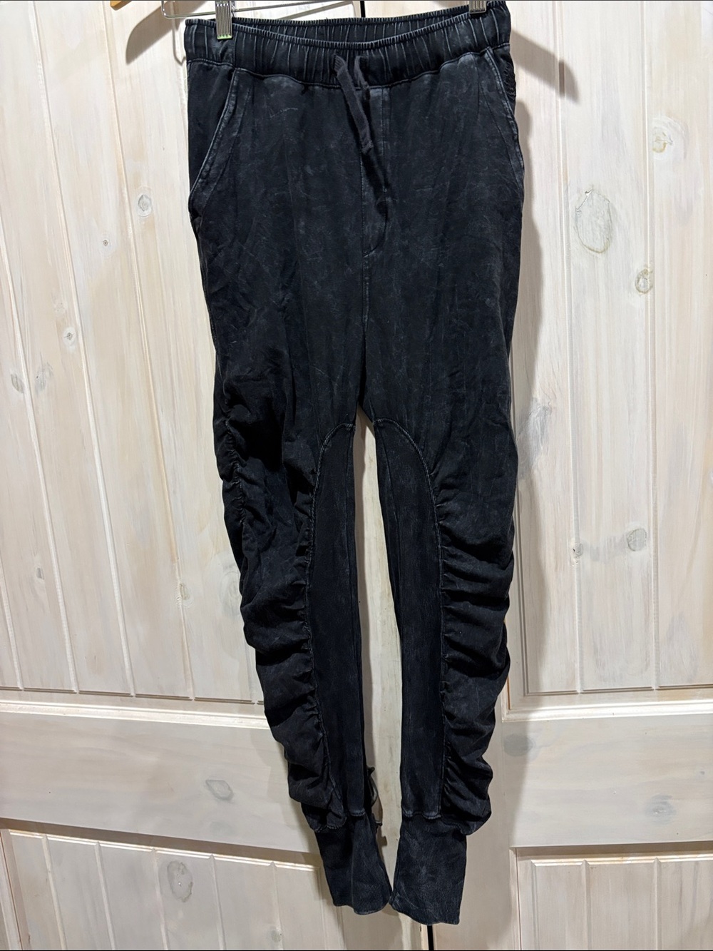 Free People Black Ruched Leggings